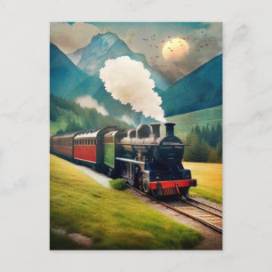 Vintage Steam Train Postcard