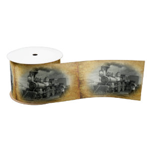 Vintage Steam Train Satin Ribbon