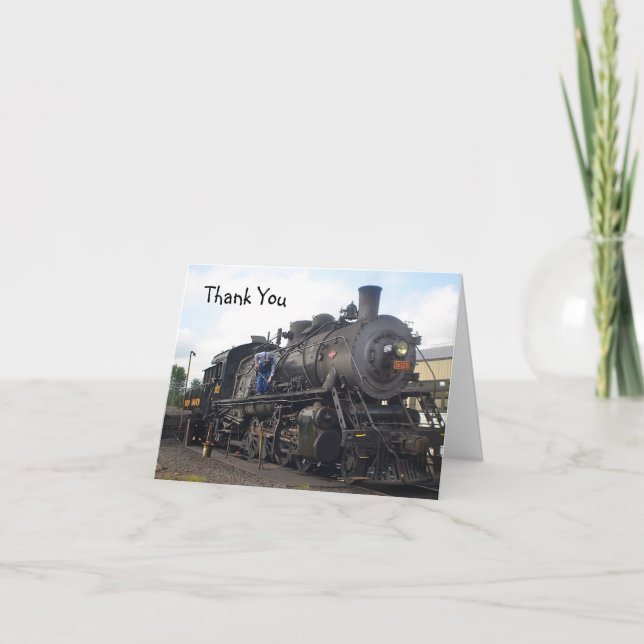 Vintage Steam Train Thank You Card (Front)