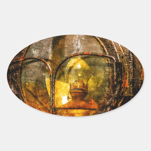 Vintage Steam Train - The Headlight Oval Sticker (Front)