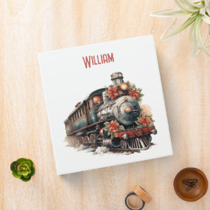 Vintage Steam Train Traditional Christmas Binder