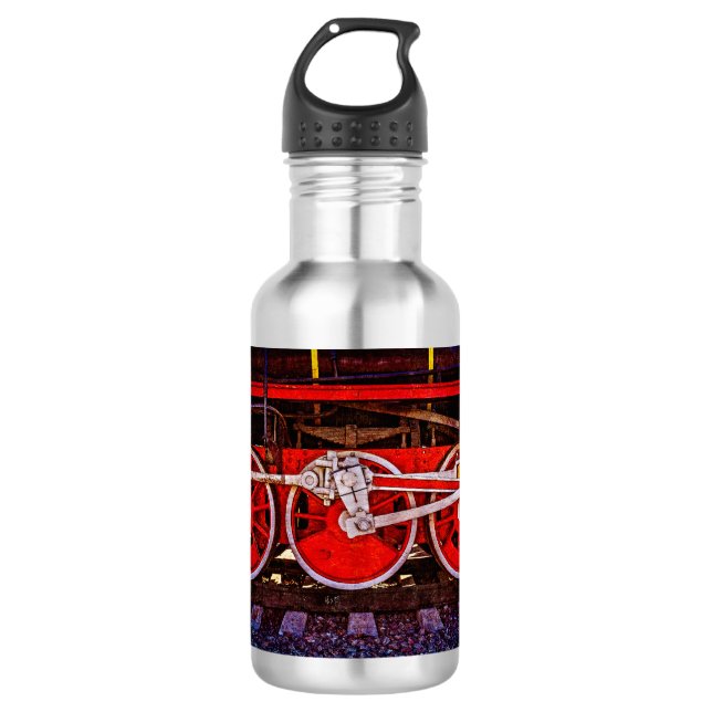 Vintage Steam Train Wheels 532 Ml Water Bottle (Front)