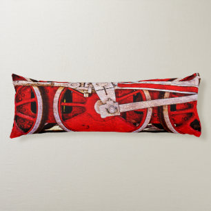 Vintage Steam Train Wheels Body Pillow