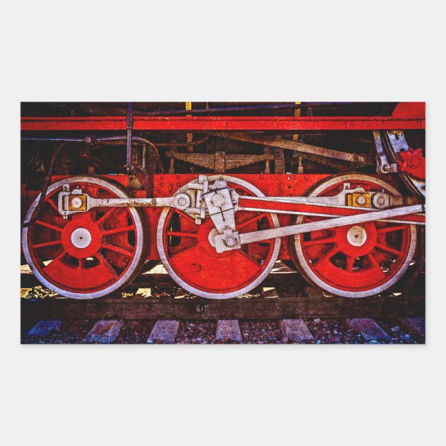 Vintage Steam Train Wheels Sticker (Front)
