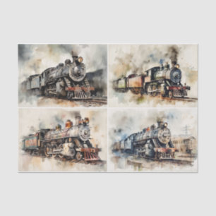 Vintage Steam Trains  Tissue Paper