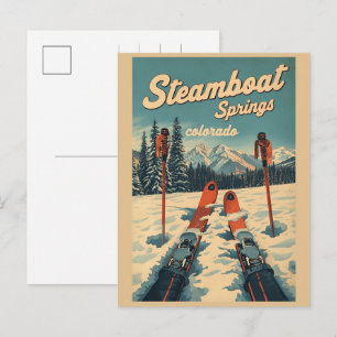 vintage Steamboat Springs Colorado rivers gifts Holiday Postcard