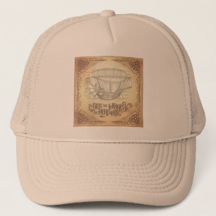 Vintage Steampunk Airship Emblem Foam Trucker Hat