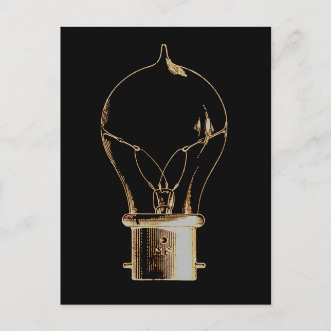 Vintage Steampunk Art Lighted Light bulb Postcard (Front)