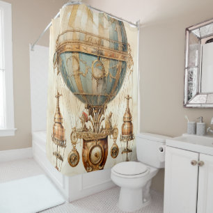 Vintage Steampunk Blue Hot Air Balloon (3)
