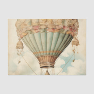 Vintage Steampunk Blue Hot Air Balloon Tissue Paper