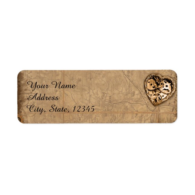 Vintage Steampunk Bride Wedding Label (Front)