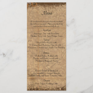 Vintage Steampunk Bride Wedding Menu