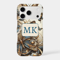 Vintage Steampunk Butterflies Monogrammed