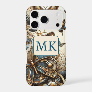 Vintage Steampunk Butterflies Monogrammed