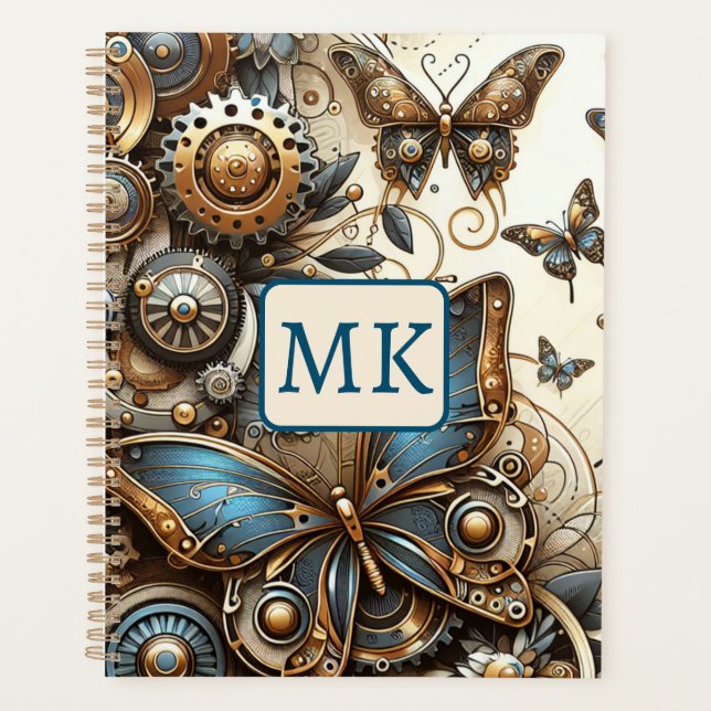 Vintage Steampunk Butterflies  Planner (Front)