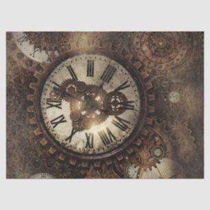 Vintage Steampunk Clocks Tissue Paper