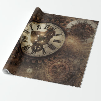 Vintage Steampunk Clocks Wrapping Paper