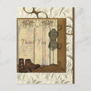 Vintage Steampunk Collage Birthday Postcard