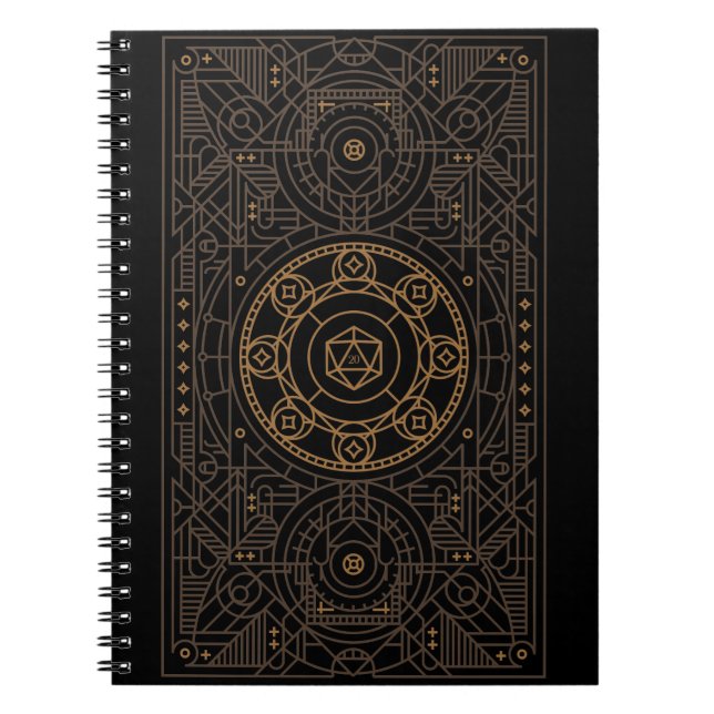 Vintage Steampunk D20 Dice Tabletop RPG Notebook (Front)