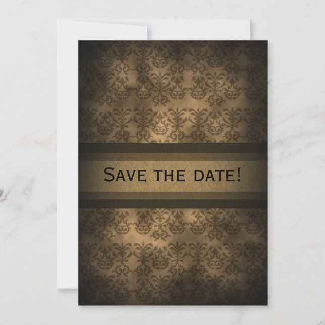 Vintage Steampunk Damask Anniversary  Invitation (Front)