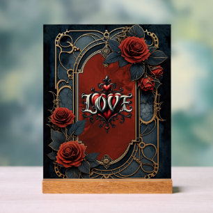 Vintage steampunk elegance clockwork Roses of Love Acrylic Sign