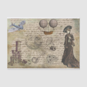 Vintage Steampunk Elegant Victorian Lady  Tissue Paper