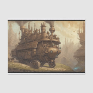 Vintage Steampunk Engine Fantasy Illustration Tissue Paper