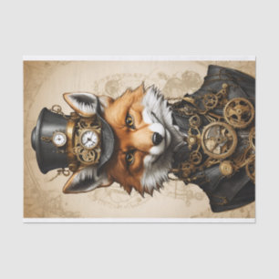 Vintage Steampunk Fox Portrait Tissue Paper