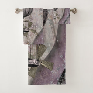 Vintage Steampunk Glam Purple Airship
