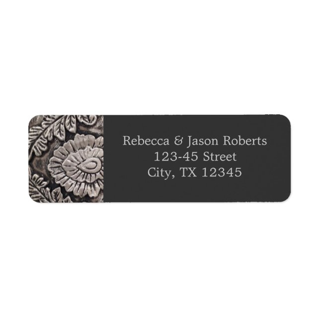 vintage steampunk grey metallic swirls damask (Front)