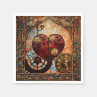 Vintage Steampunk Hearts Wallpaper