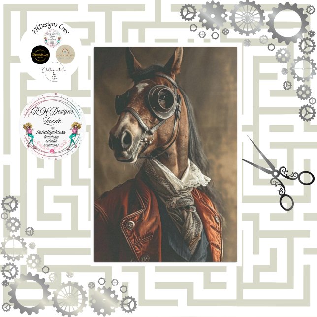 Vintage Steampunk Horse Decoupage Tissue Paper (Creator Uploaded)