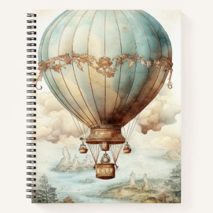 Vintage Steampunk Hot Air Balloon (2) Notebook