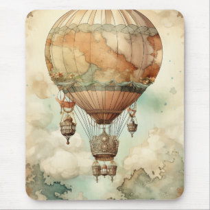 Vintage Steampunk Hot Air Balloon (5) Mouse Pad