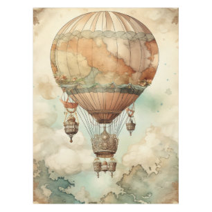 Vintage Steampunk Hot Air Balloon (5) Tablecloth