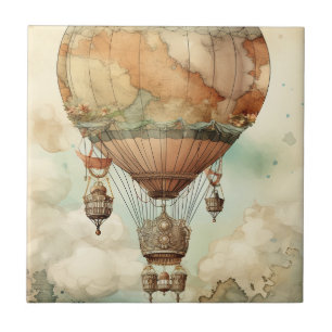 Vintage Steampunk Hot Air Balloon (5) Tile