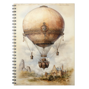 Vintage Steampunk Hot Air Balloon Notebook
