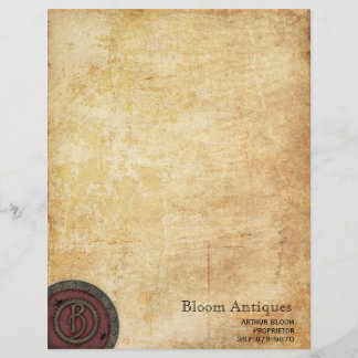 Vintage Steampunk Monogram Claret B Letterhead