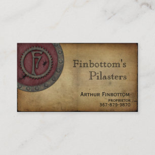 Vintage Steampunk Monogram Claret F Business Card