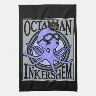 VINTAGE STEAMPUNK OCTOPUS GRAPHIC KITCHEN TOWEL