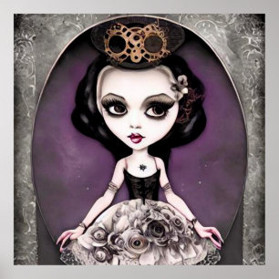 Vintage Steampunk Princess Doll Poster