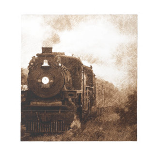 Vintage Steampunk Railroad Antique Steam Train Notepad