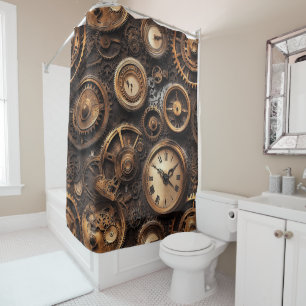Vintage Steampunk Shower Curtain