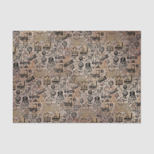Vintage Steampunk Tissue Paper (Front)