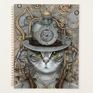Vintage Steampunk Victorian Cat Planner