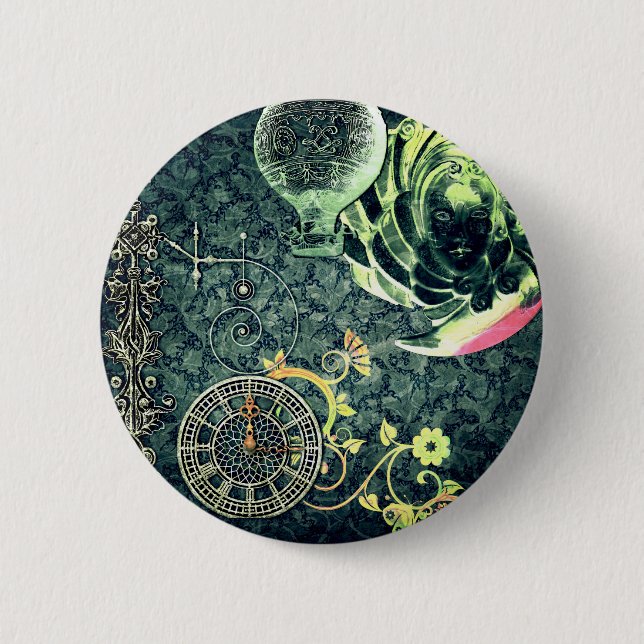 Vintage Steampunk Wallpaper 2 Inch Round Button (Front)