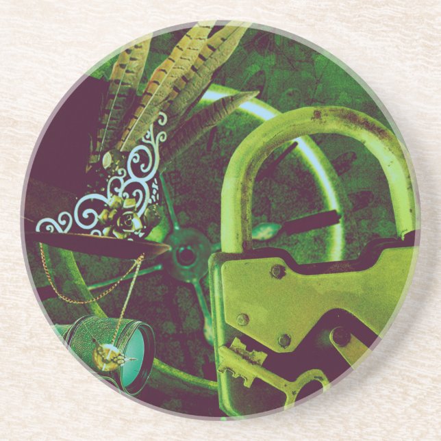 Vintage Steampunk Wallpaper Coaster (Front)