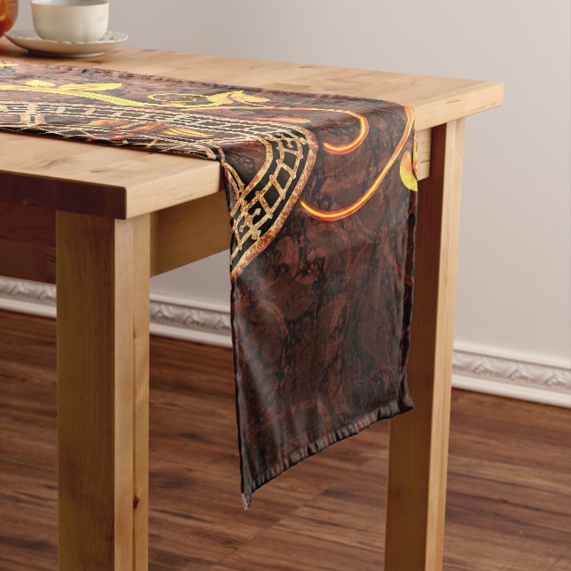 Vintage Steampunk Wallpaper Short Table Runner (In Situ)