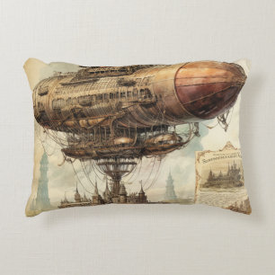 Vintage Steampunk Zeppelin (10) Accent Pillow