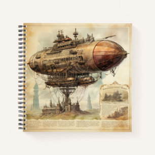 Vintage Steampunk Zeppelin (10) Notebook